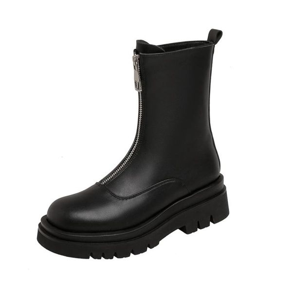 boots women's autumn winter genuine leather zip shoes luxury designer booties ladies platform ankle thick bottom, Black
boots women's autumn winter genuine leather zip shoes luxury designer booties ladies platform ankle thick bottom, Black