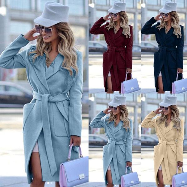 women's wool & blends women chic coats with belt ladies fashion waist slim jacket female turn down collar elegant coat outerwear abrigo, Black
women's wool & blends women chic coats with belt ladies fashion waist slim jacket female turn down collar elegant coat outerwear abrigo, Black