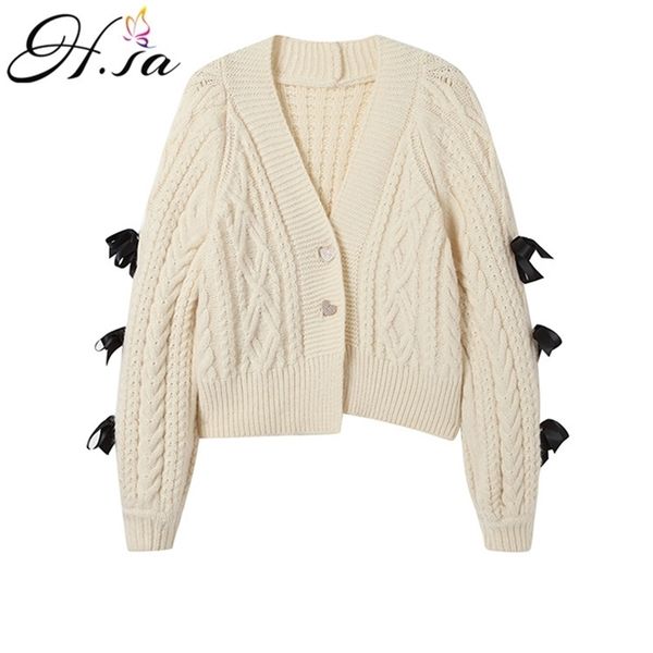 women casual sweater and cardigans v neck button up sleeve bow tie cute girls white thick chic jumpers twisted 210430
women casual sweater and cardigans v neck button up sleeve bow tie cute girls white thick chic jumpers twisted 210430