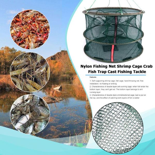 60/70cm fishing net double layers automatic folding fish shrimp mesh crab cage tackle accessories
60/70cm fishing net double layers automatic folding fish shrimp mesh crab cage tackle accessories