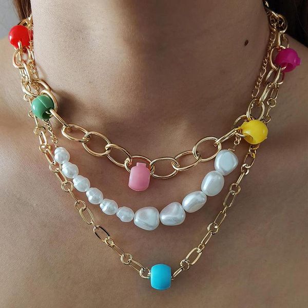 pendant necklaces 3 pcs/set women set creative irregular pearl chain colorful bead multilayer necklace exquisite girl jewelry gift, Silver
pendant necklaces 3 pcs/set women set creative irregular pearl chain colorful bead multilayer necklace exquisite girl jewelry gift, Silver
