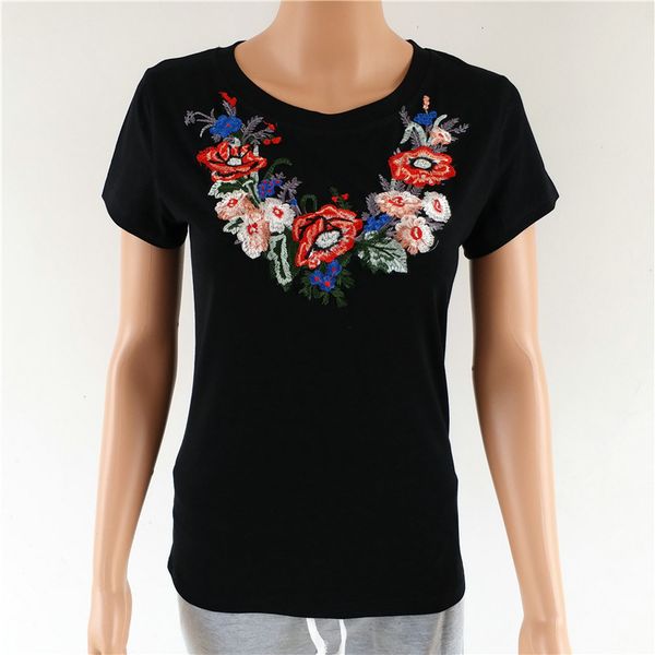 lady women white tee shirt short sleeve summer letter and flower embroidery cotton t-shirt
lady women white tee shirt short sleeve summer letter and flower embroidery cotton t-shirt