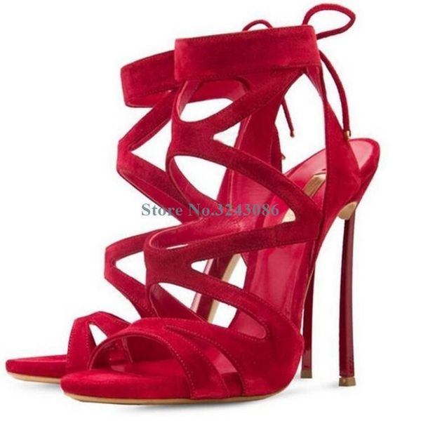 rose red suede stiletto heel sandals open toe hollow out metal thin high women sandal back lace up summer shoes, Black
rose red suede stiletto heel sandals open toe hollow out metal thin high women sandal back lace up summer shoes, Black