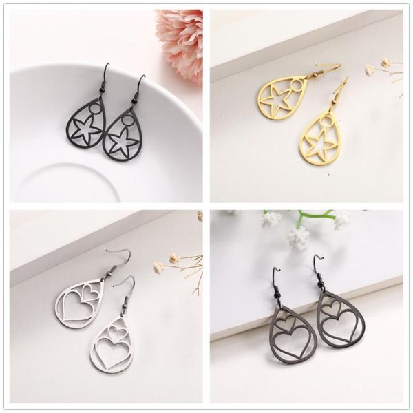 dangle & chandelier my shape water drop heart star hoop earrings stainless steel double love pentagram jewelry golden black fashion, Silver
dangle & chandelier my shape water drop heart star hoop earrings stainless steel double love pentagram jewelry golden black fashion, Silver
