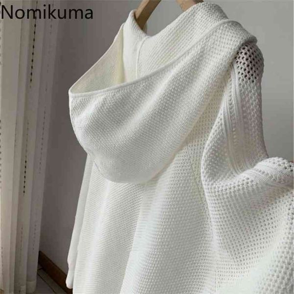 nomikuma causal hollow-out hooded sweater coat causal long sleeve oversized knitted spring pullover jumper 6e289 210918, White;black
nomikuma causal hollow-out hooded sweater coat causal long sleeve oversized knitted spring pullover jumper 6e289 210918, White;black