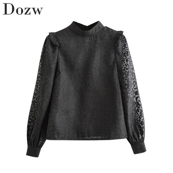 women fashion leopard print blouses transparent puff long sleeve ruffle shirt black elegant blouse blusas mujer 210414, White
women fashion leopard print blouses transparent puff long sleeve ruffle shirt black elegant blouse blusas mujer 210414, White