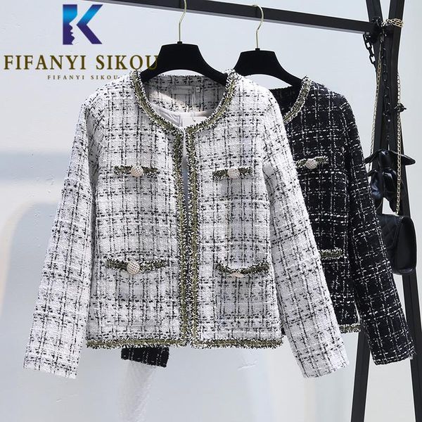 autumn women tweed jacket short coat o-neck long sleeve fashion plaid woolen ladies elegant casual outerwear women's jackets, Black;brown
autumn women tweed jacket short coat o-neck long sleeve fashion plaid woolen ladies elegant casual outerwear women's jackets, Black;brown