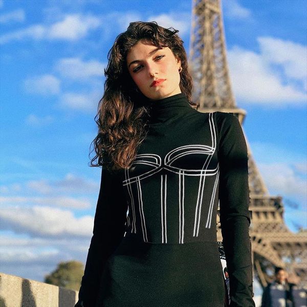 high street long sleeve womens jumpsuits turtleneck personalized printing slim leotard bodysuit, Black;white
high street long sleeve womens jumpsuits turtleneck personalized printing slim leotard bodysuit, Black;white