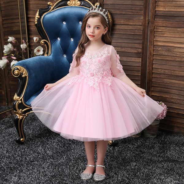 children dress kids' party wear princess dresses flower girl wedding dresse skirt, White
children dress kids' party wear princess dresses flower girl wedding dresse skirt, White