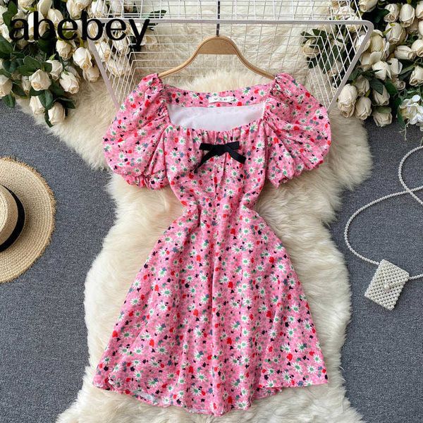 women retro floral dress korean puff sleeve bow square collar ruched a-line dresses summer boho print ruffles short dress 210715, Black;gray
women retro floral dress korean puff sleeve bow square collar ruched a-line dresses summer boho print ruffles short dress 210715, Black;gray