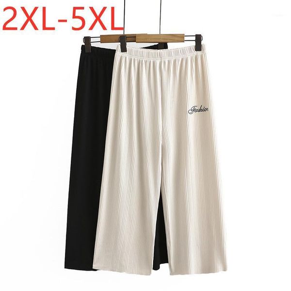 women's pants & capris 2021 ladies summer plus size knit cropped for women loose casual wide leg beige black trousers 2xl 3xl 4xl 5xl, Black;white
women's pants & capris 2021 ladies summer plus size knit cropped for women loose casual wide leg beige black trousers 2xl 3xl 4xl 5xl, Black;white