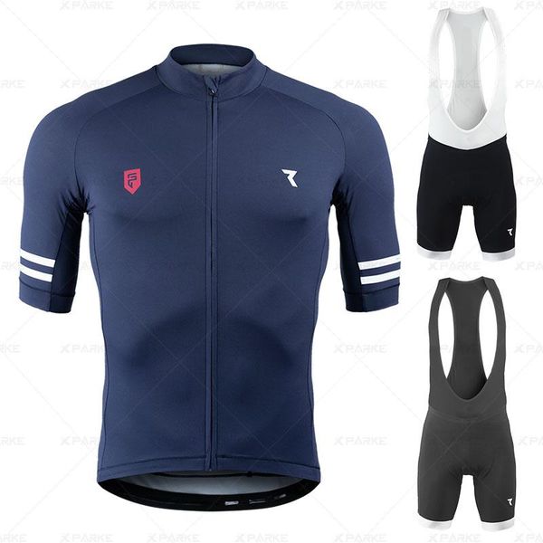 

racing sets 2021 ryzon cycling jersey pro team clothing suits mtb bicycle bib shorts set men bike wear ropa ciclismo triathlon, Black;blue