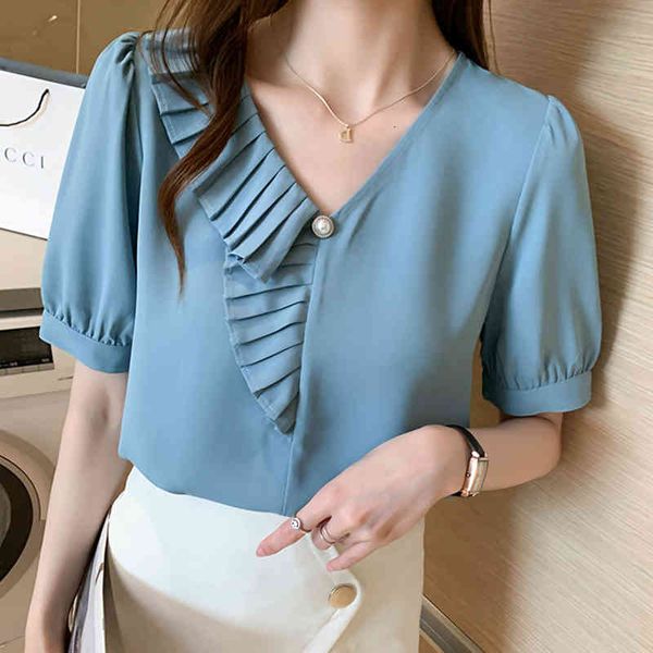 women's blouses & shirts shintimes drooling with cleavage v chiffon female blouse pullover casual puff short sleeve will see woman che, White
women's blouses & shirts shintimes drooling with cleavage v chiffon female blouse pullover casual puff short sleeve will see woman che, White