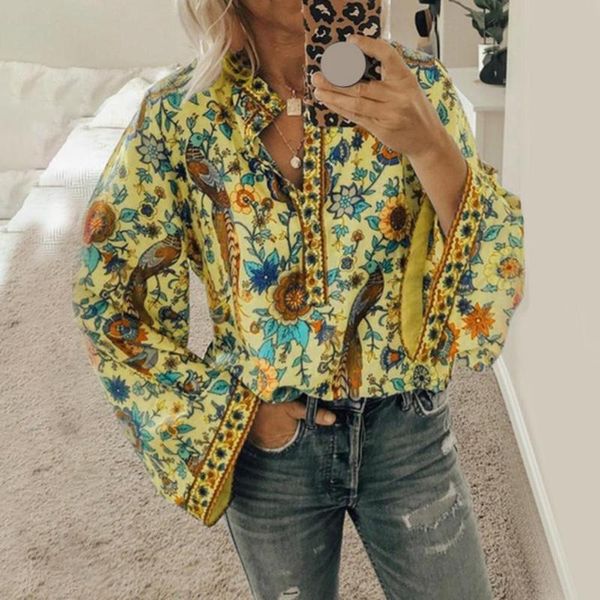 women's blouses & shirts casual women blouse shirt vintage peacock floral print buttons autumn female loose long sleeve lady top, White
women's blouses & shirts casual women blouse shirt vintage peacock floral print buttons autumn female loose long sleeve lady top, White
