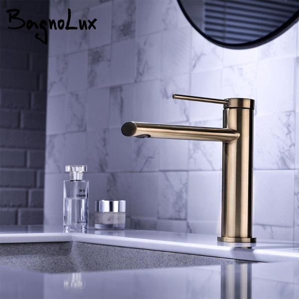 bathroom sink faucets bagnolux brass single holder hole brushed gold modern deck mounted and cold water mixed type basin faucet 
bathroom sink faucets bagnolux brass single holder hole brushed gold modern deck mounted and cold water mixed type basin faucet