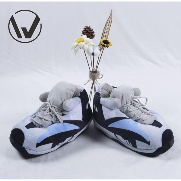 we·feel very poplar custom soft size plush sneaker slippers, Black 
we·feel very poplar custom soft size plush sneaker slippers, Black