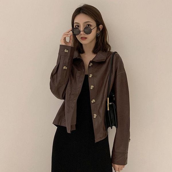 women's leather & faux coat for women 2021 autumn and winter hong kong style pu fashionable jacket fleece thickened student, Black
women's leather & faux coat for women 2021 autumn and winter hong kong style pu fashionable jacket fleece thickened student, Black