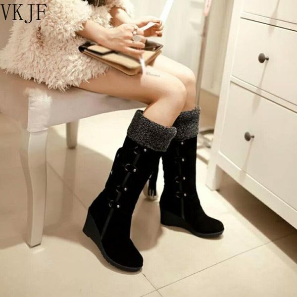 boots 2021 snow women winter shoes warm cotton cold knee high ladies wedge heels 7cm plus size 42, Black
boots 2021 snow women winter shoes warm cotton cold knee high ladies wedge heels 7cm plus size 42, Black