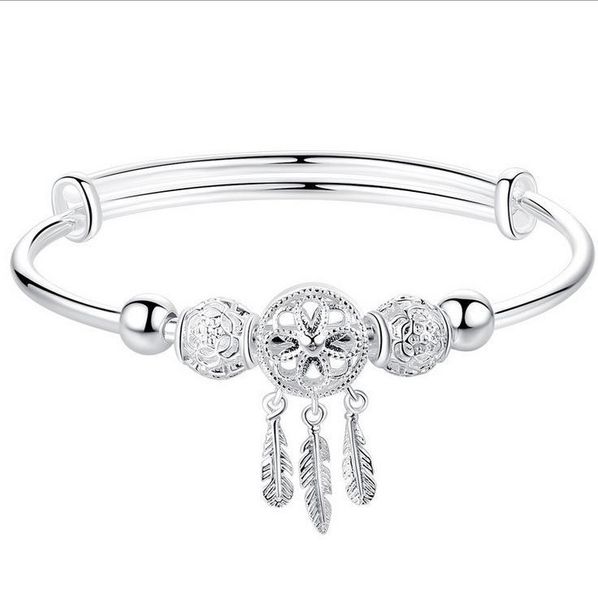 bangle fashion 925 sterling silver dreamcatcher tassel charm bracelet adjustable jewelry feather round bead women elegant gift, Black
bangle fashion 925 sterling silver dreamcatcher tassel charm bracelet adjustable jewelry feather round bead women elegant gift, Black