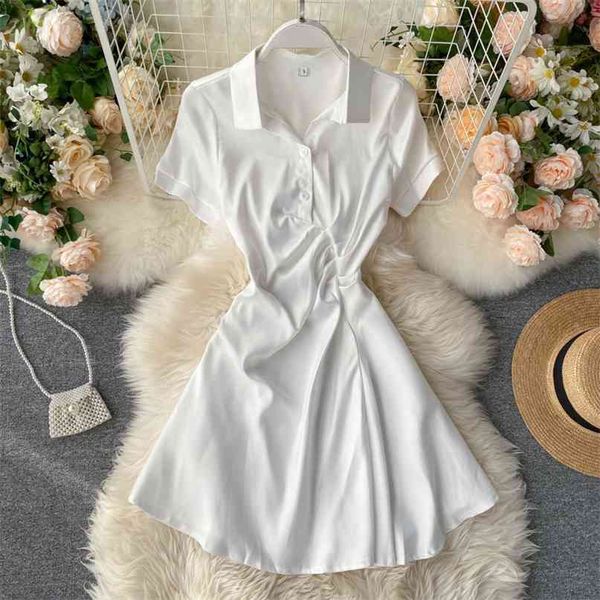 short-sleeved women's pleated high waist slimming shirts dress female summer white black vestidos l780 210527, Black;gray
short-sleeved women's pleated high waist slimming shirts dress female summer white black vestidos l780 210527, Black;gray