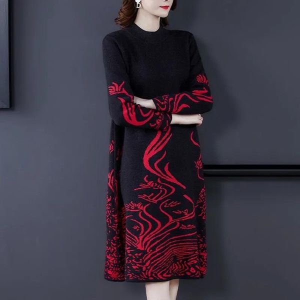 casual dresses print fashion mother's dress 2021 autumn solid color poll collar women's a-line mujer elegant 848, Black;gray
casual dresses print fashion mother's dress 2021 autumn solid color poll collar women's a-line mujer elegant 848, Black;gray