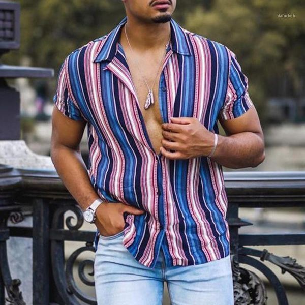 men's casual shirts short sleeve turn-down collar button men vintage striped print cardigan fashion mens shirt summer streetwear, White;black
men's casual shirts short sleeve turn-down collar button men vintage striped print cardigan fashion mens shirt summer streetwear, White;black