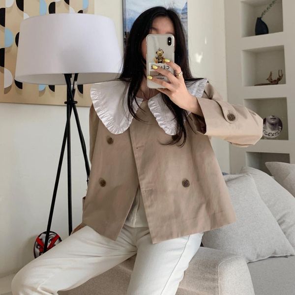 women's jackets korean minority hit color big lapel age-reducing long-sleeved casual windbreaker short jacket, Black;brown
women's jackets korean minority hit color big lapel age-reducing long-sleeved casual windbreaker short jacket, Black;brown