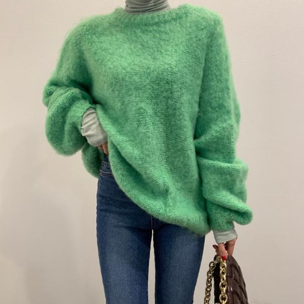 women's sweaters jsxdhk oversized loose women o neck jumper fashion autumn winter green knitted soft lantern sleeve colorful pullovers, White;black
women's sweaters jsxdhk oversized loose women o neck jumper fashion autumn winter green knitted soft lantern sleeve colorful pullovers, White;black