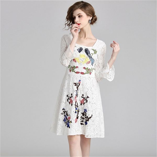 casual dresses women floral embroidered white lace vestidos casuales mujer spring celebrity party sukienki damskie 2p, Black;gray
casual dresses women floral embroidered white lace vestidos casuales mujer spring celebrity party sukienki damskie 2p, Black;gray