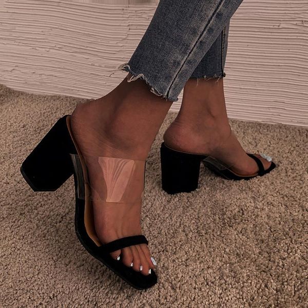 slippers pvc transparent open toes serpentine high heel crystal women's shoes heels 8cm, Black
slippers pvc transparent open toes serpentine high heel crystal women's shoes heels 8cm, Black