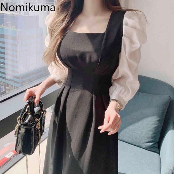 nomikuma hit color puff sleeve patchwork dresses slim waist elegant square collar women dress korean chic new vestidos 6g861 210427, Black;gray
nomikuma hit color puff sleeve patchwork dresses slim waist elegant square collar women dress korean chic new vestidos 6g861 210427, Black;gray