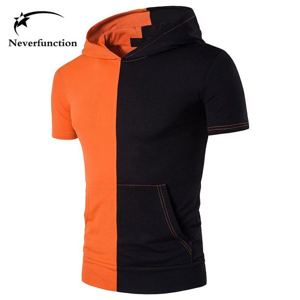 men's t-shirts hooded slim men 2021 fashion two colors patchwork t shirt short sleeve casual hoodies homme hip hop cotton summer t-shir, White;black
men's t-shirts hooded slim men 2021 fashion two colors patchwork t shirt short sleeve casual hoodies homme hip hop cotton summer t-shir, White;black