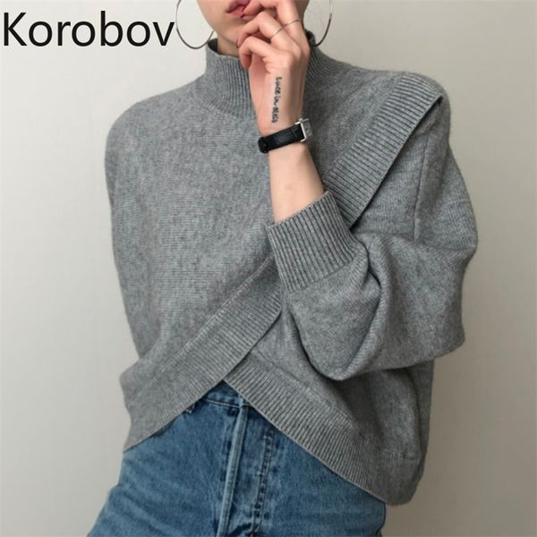 korobov streetwear ulzzang female pullovers new chic new turtleneck sweaters korean long sleeve irregular sueter mujer 210430, White;black
korobov streetwear ulzzang female pullovers new chic new turtleneck sweaters korean long sleeve irregular sueter mujer 210430, White;black
