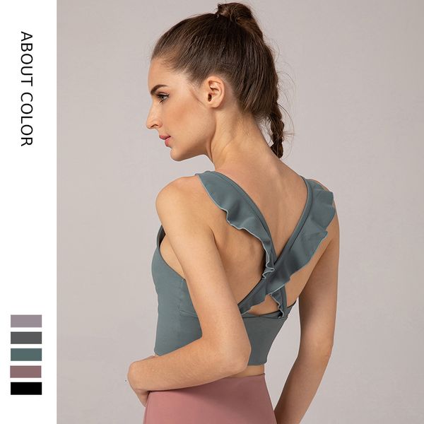 naked polished double sense sided vest women's sports underwear ruffle back bra yoga jacket fitness suit, Gray
naked polished double sense sided vest women's sports underwear ruffle back bra yoga jacket fitness suit, Gray
