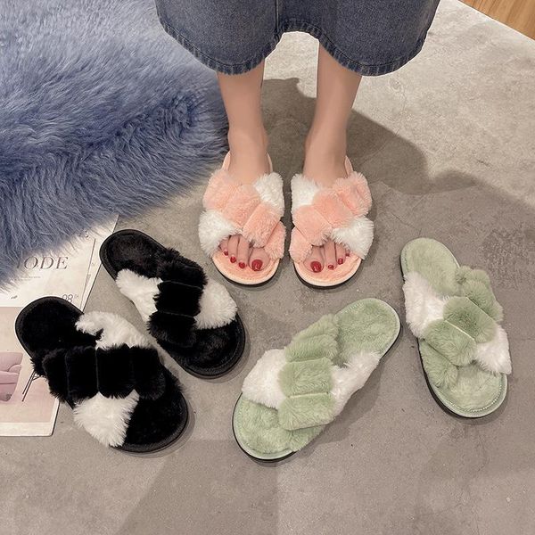 slippers shoes winter ladies cross plush slipper women home fluffy open-toe flat sandals trend, Black
slippers shoes winter ladies cross plush slipper women home fluffy open-toe flat sandals trend, Black