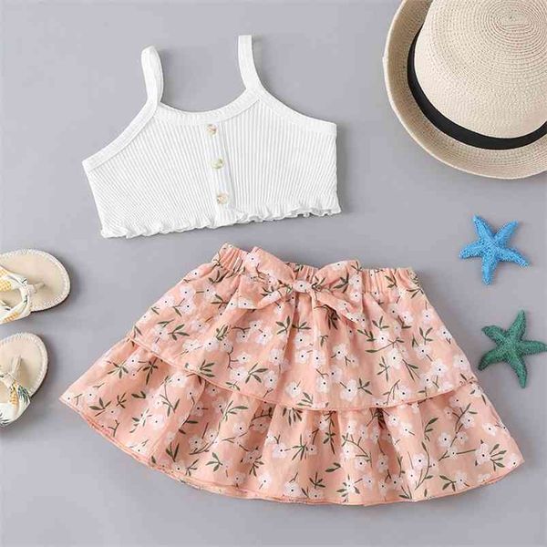summer children sets casual strap single breasted white solid bow print floral skirt cute 2pcs girls clothes set 0-2t 210629
summer children sets casual strap single breasted white solid bow print floral skirt cute 2pcs girls clothes set 0-2t 210629