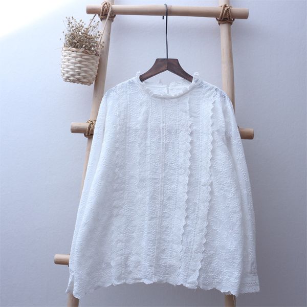 2021 summer stock shirt lolita fairy flowers surface embroidery cotton white ruffled collar long sleeve shirt blouse boutique
2021 summer stock shirt lolita fairy flowers surface embroidery cotton white ruffled collar long sleeve shirt blouse boutique