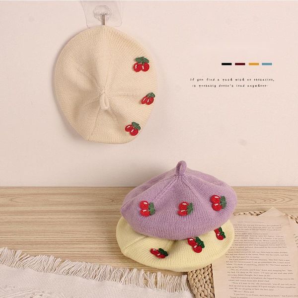 berets korean style autumn winter baby girls cherry beret caps children clothes accessiories match toddlers kids knitted wool hats, Blue;gray
berets korean style autumn winter baby girls cherry beret caps children clothes accessiories match toddlers kids knitted wool hats, Blue;gray
