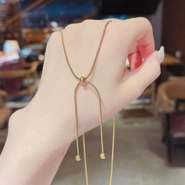 chains oeny adjustable snake bone necklace female korean version pull type pendant simple design temperament clavicle chain, Silver
chains oeny adjustable snake bone necklace female korean version pull type pendant simple design temperament clavicle chain, Silver