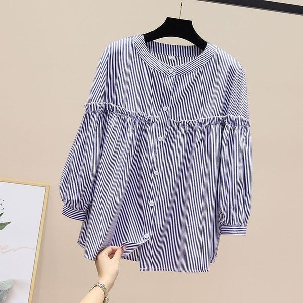 women's blouses & shirts 2021 women and feminine blouse long sleeve casual striped stand collar ol style loose q460, White
women's blouses & shirts 2021 women and feminine blouse long sleeve casual striped stand collar ol style loose q460, White