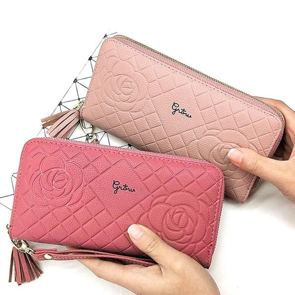wallets tassels rose women's wrist wallet long zip coin purse large capacity mobile phone money card clamp, Red;black
wallets tassels rose women's wrist wallet long zip coin purse large capacity mobile phone money card clamp, Red;black