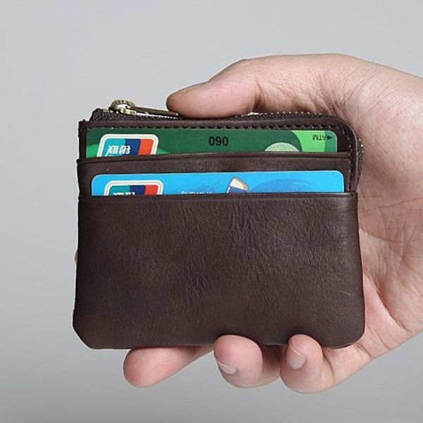 card holders luxury all genuine leather men and women mini style wallet 100% nature cowhide zipper cardholder retro small purse, Brown;gray
card holders luxury all genuine leather men and women mini style wallet 100% nature cowhide zipper cardholder retro small purse, Brown;gray