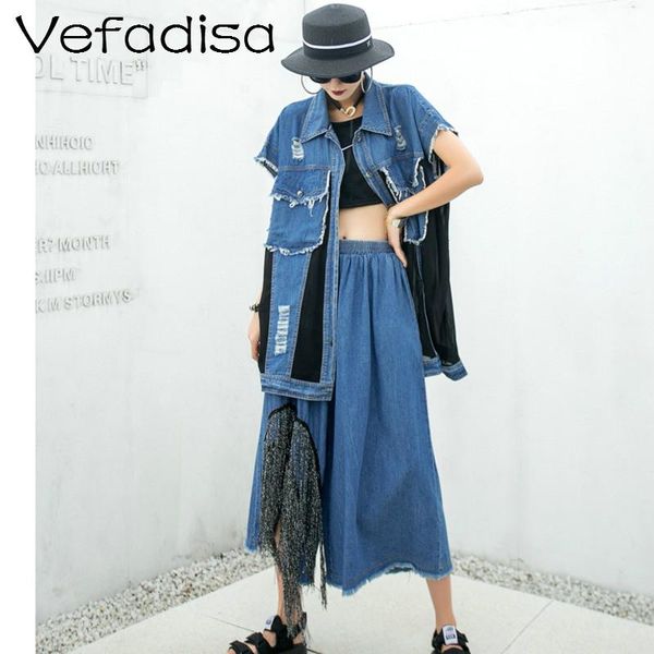 women's tracksuits vefadisa women denim two pieces set 2021 summer patchwork coat + straight wide leg pants with tassel zqy243b, Gray
women's tracksuits vefadisa women denim two pieces set 2021 summer patchwork coat + straight wide leg pants with tassel zqy243b, Gray