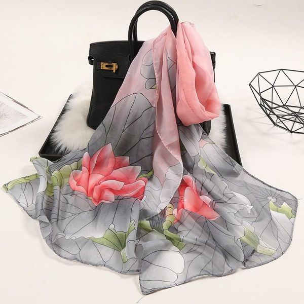 scarves 25# chiffon silk ladies scarf flower print long shawl women soft wrap simulation warm, Blue;gray
scarves 25# chiffon silk ladies scarf flower print long shawl women soft wrap simulation warm, Blue;gray