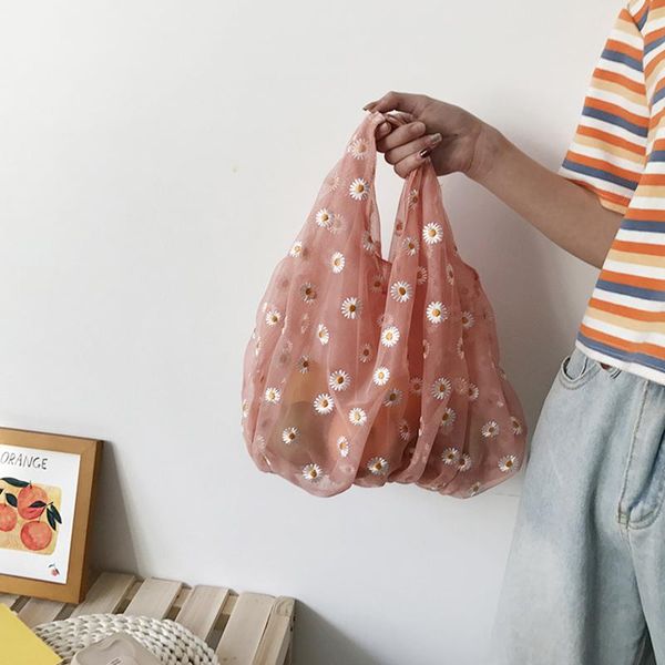 shopping bags women mesh cloth bag organza transparent tote daisy embroidery handbag eco fruit purse for girls
shopping bags women mesh cloth bag organza transparent tote daisy embroidery handbag eco fruit purse for girls
