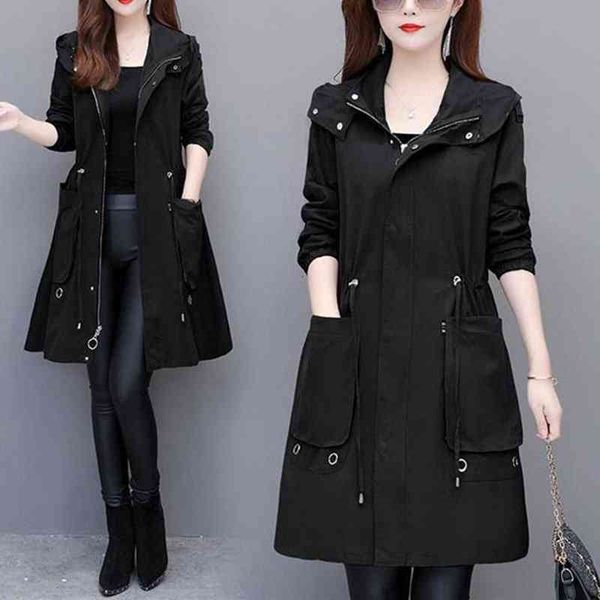 women's trench coats spring autumn windbreaker casual hooded drawstring female coat outerwearies mid long ladies outerwear 32z7# z9ag, Tan;black
women's trench coats spring autumn windbreaker casual hooded drawstring female coat outerwearies mid long ladies outerwear 32z7# z9ag, Tan;black