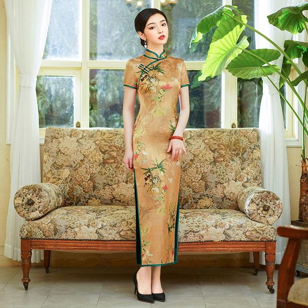 ethnic clothing spring summer chinese style side slit dress classic print retro button cheongsams mandarin collar qipao female banquet, Red
ethnic clothing spring summer chinese style side slit dress classic print retro button cheongsams mandarin collar qipao female banquet, Red