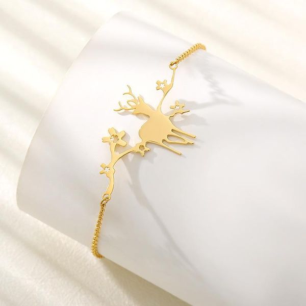 charm bracelets trendy sika deer bracelet for women girl kids charms gold tone animal metal snowflake handmade jewelry sweet christmas gift, Golden;silver
charm bracelets trendy sika deer bracelet for women girl kids charms gold tone animal metal snowflake handmade jewelry sweet christmas gift, Golden;silver