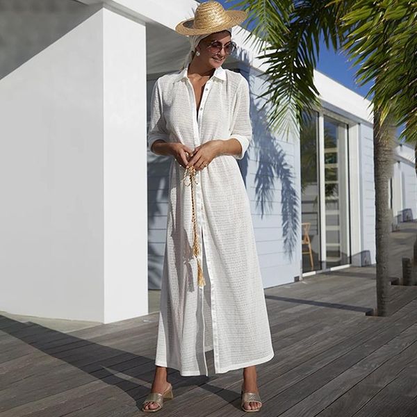 women's swimwear 2021 solid mesh bikini cover up shirt women front open pareo beach tunic kaftan belted maxi dress summer beachwear swi, White;black
women's swimwear 2021 solid mesh bikini cover up shirt women front open pareo beach tunic kaftan belted maxi dress summer beachwear swi, White;black