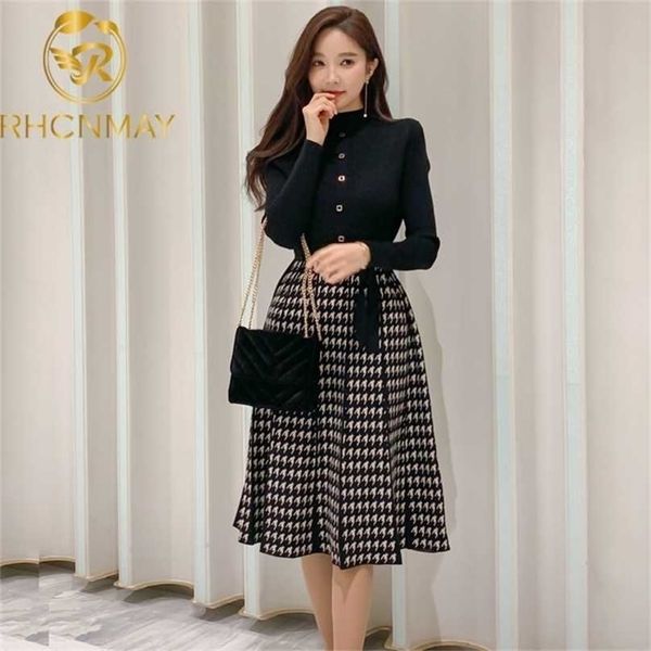 winter women's korean style knit dress fashion turtlenck sweater spliced plaid high waist a-line vestidos knee length 211109, Black;gray
winter women's korean style knit dress fashion turtlenck sweater spliced plaid high waist a-line vestidos knee length 211109, Black;gray